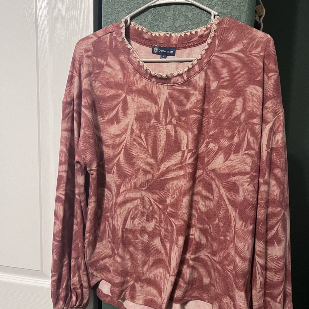 Democracy Mauve Pink Tie-Dye Crewneck Sweatshirt